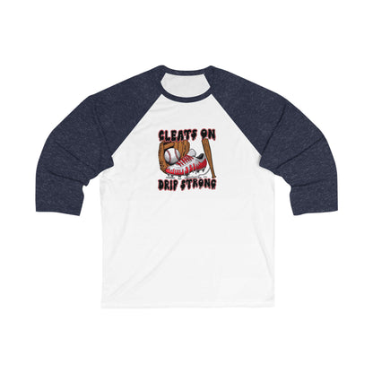 Baseball Tee: Cleats On Drip Strong, Unisex Raglan Tee, Sports Fan Apparel, Gift for Athletes, Game Day Shirt, Baseball Lover Outfit