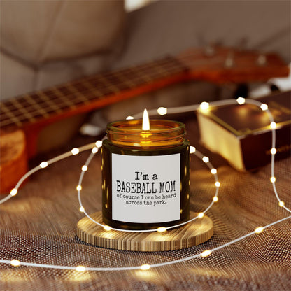 Baseball Mom Scented Candle, Perfect Gift for Sports Moms, Home Decor, Relaxation, Birthday, MLB Season