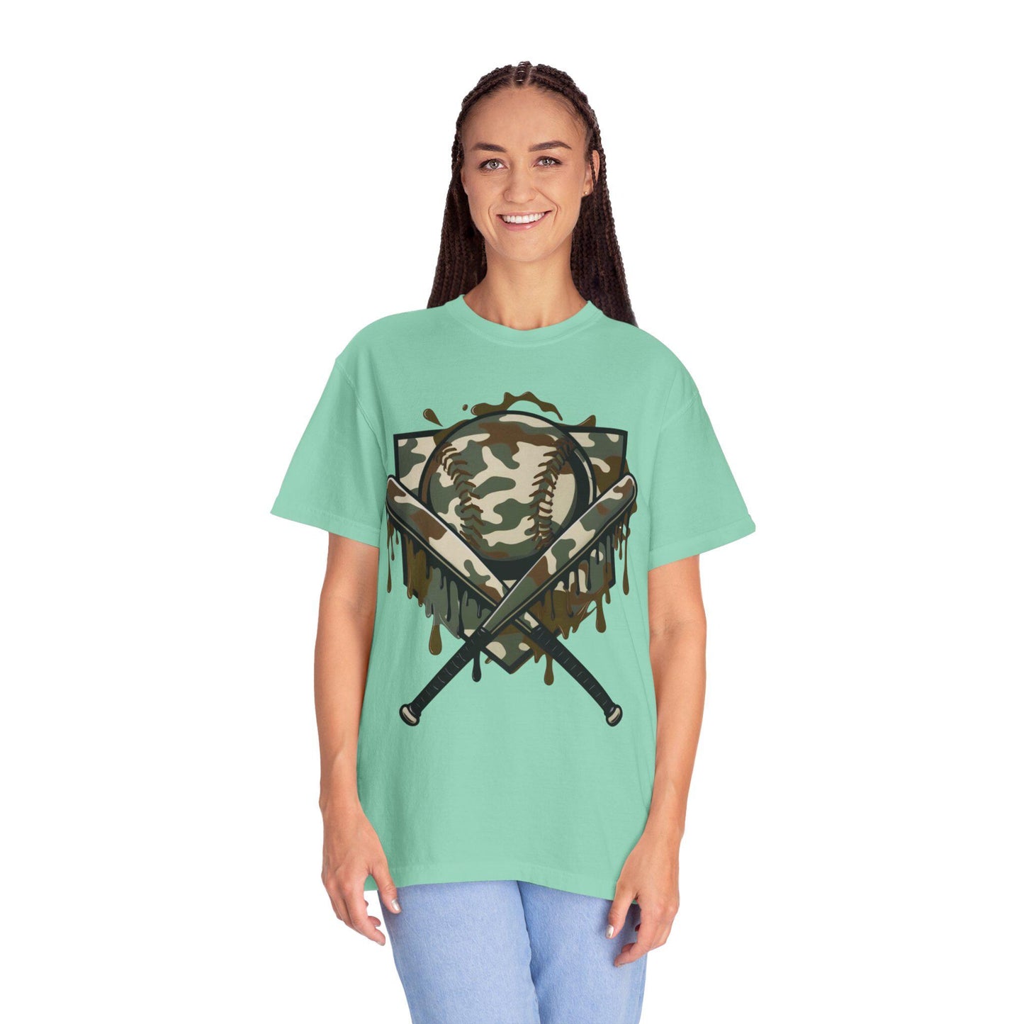 Camouflage Baseball T-Shirt, Unisex Tee for Sports Lovers, Casual Wear, Great for Game Days, Father's Day Gifts, Outdoor Activities