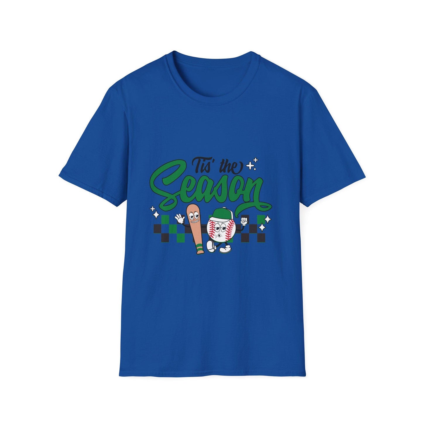Tis the Baseball Season Unisex Softstyle T-Shirt, Holiday Tee, Festive Shirt, Gift for Christmas, Casualwear for Parties