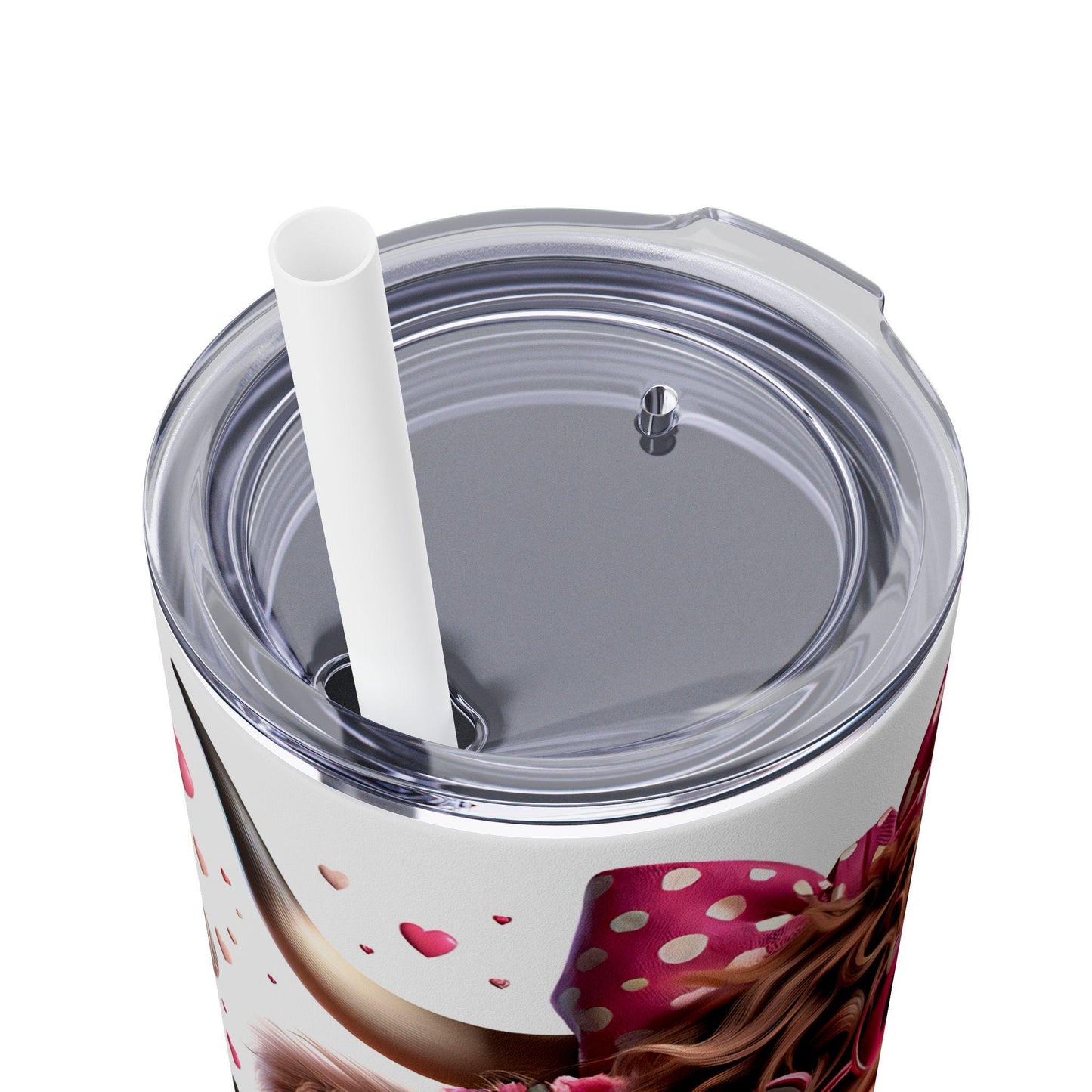 Cute Cow Tumbler with Straw, 20oz | Adorable Animal Gift, Love Motif Drinkware, Perfect for Mothers Day & Farm Lovers
