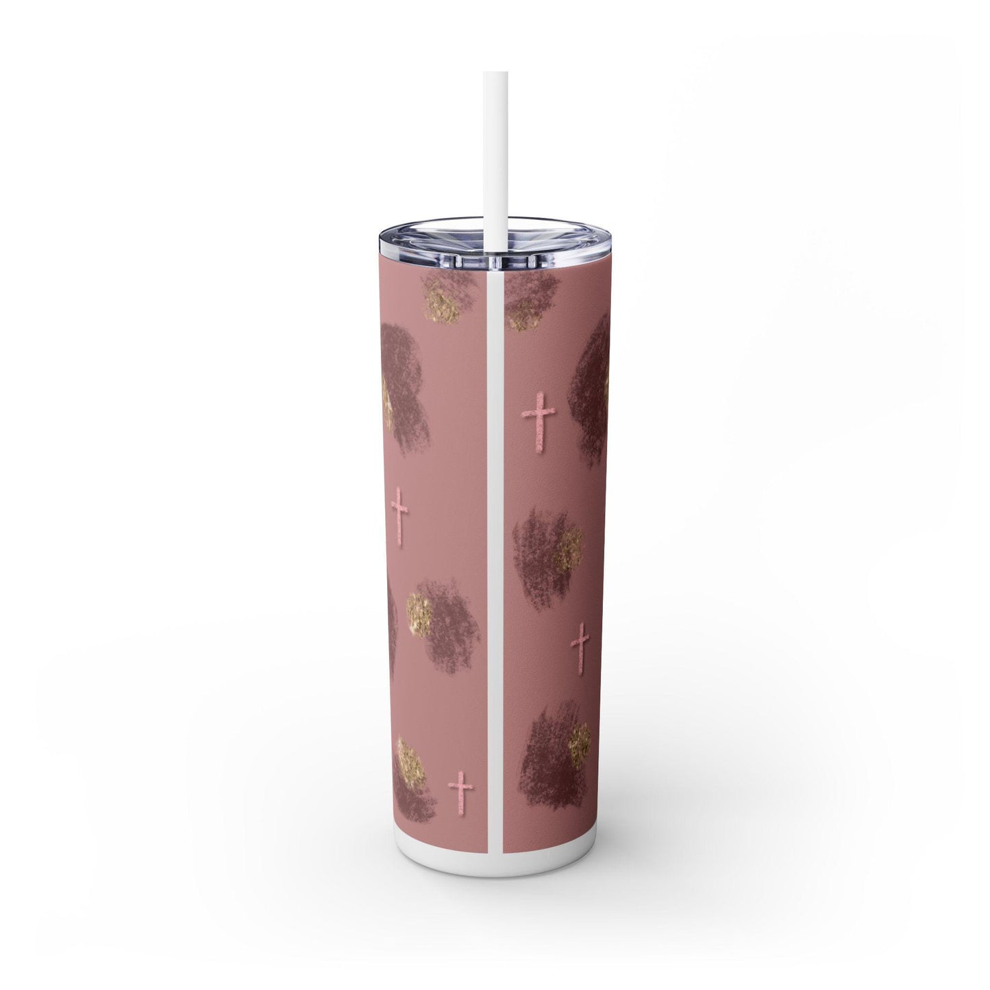 Inspirational 20oz Skinny Tumbler with Straw - Women of the Bible Design, Christian Gift, Book Lover's Cup, Faith-based Drinkware, Bible